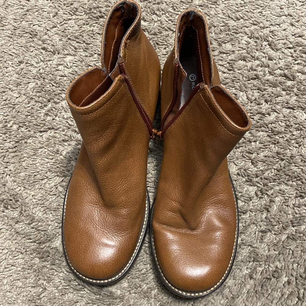 Rockport | Cognac Brown Leather | Womens Ankle Boots, Booties, Zip-up | Size 7.5